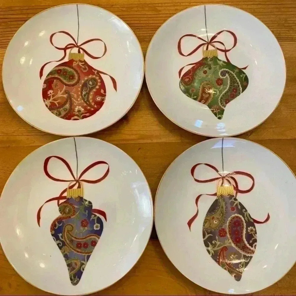 222 Fifth set of 4 “Paisley Ornaments” plates